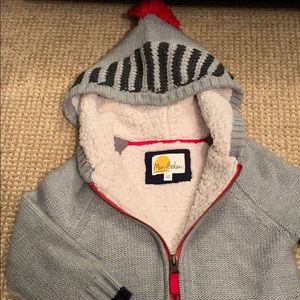 Mini Boden Sweater Hoodie w/ Mohawk Detail 3-4yrs